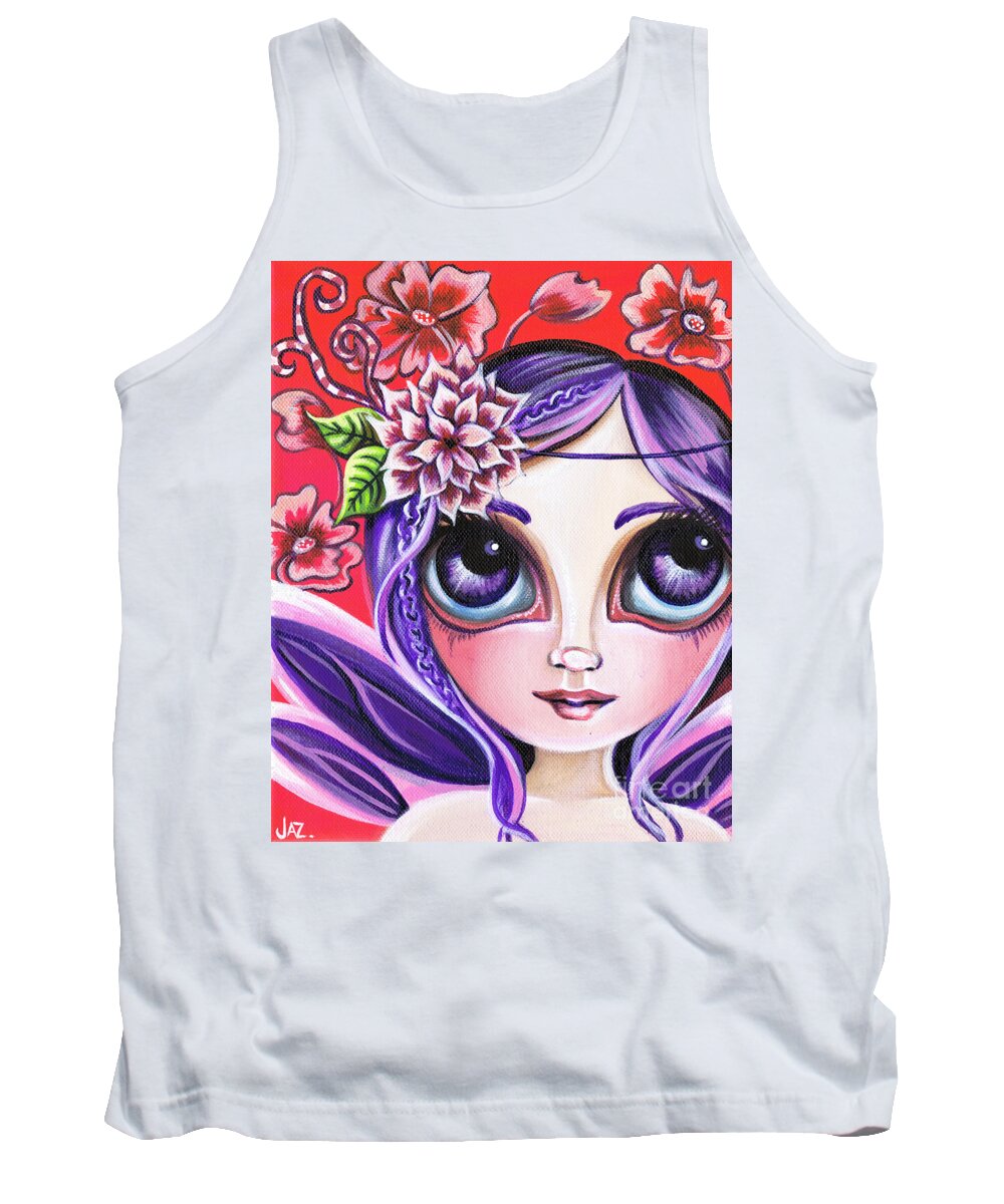 Mystical Tank Top featuring the painting Mystical Garden Fairy by Jaz Higgins
