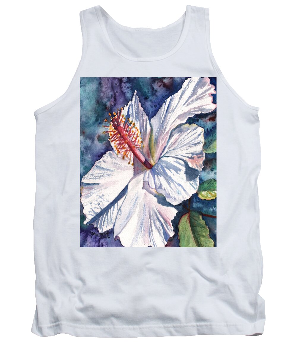 Hibiscus Tank Top featuring the painting Native Hawaiian Hibiscus by Marionette Taboniar