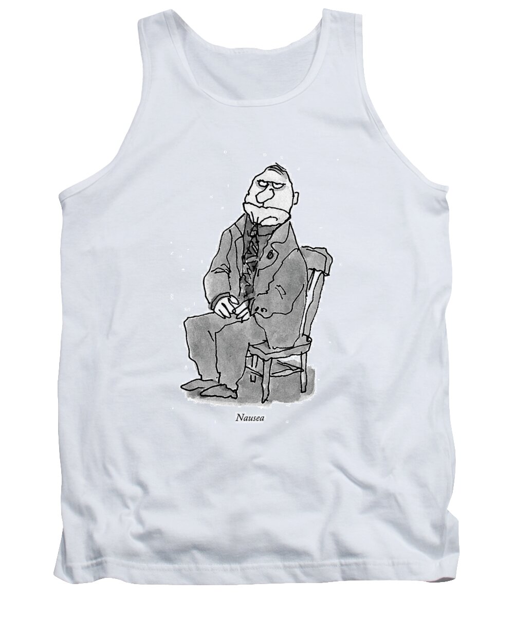 118784 Wst William Steig Nausea
 (eight Drawings Depicting Exhaustion Tank Top featuring the drawing Nausea by William Steig