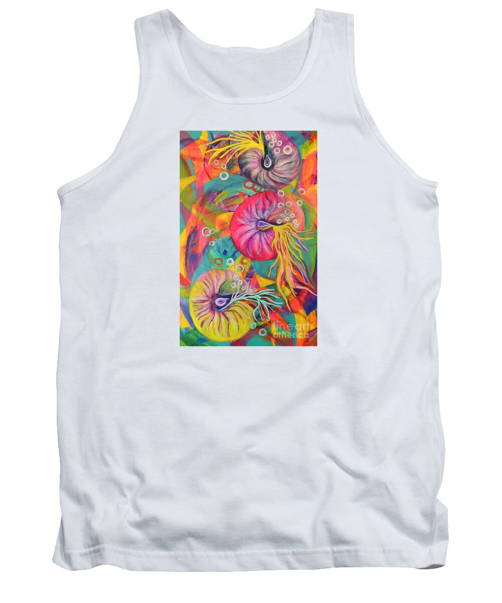 Shells Tank Top featuring the painting Nautilus by Lyn Olsen