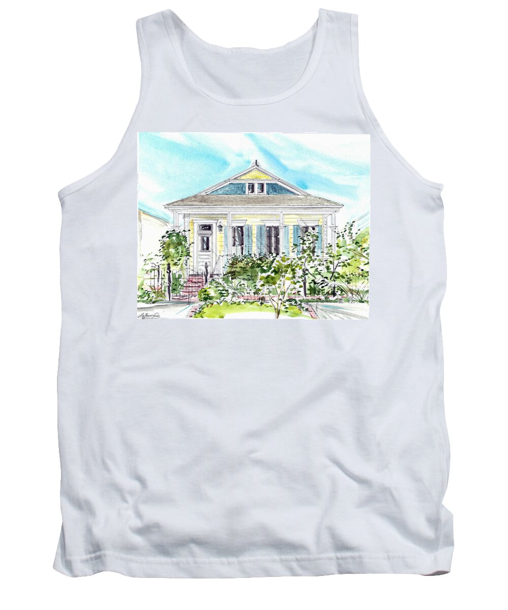 House Tank Top featuring the painting New Orleans Victorian by Lizi Beard-Ward