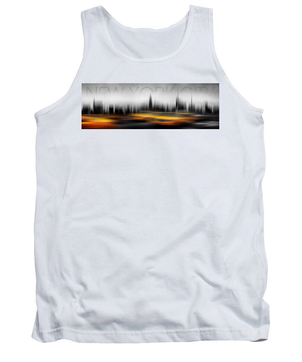 Abstract Photography Tank Top featuring the photograph New York City Cabs Abstract by Az Jackson