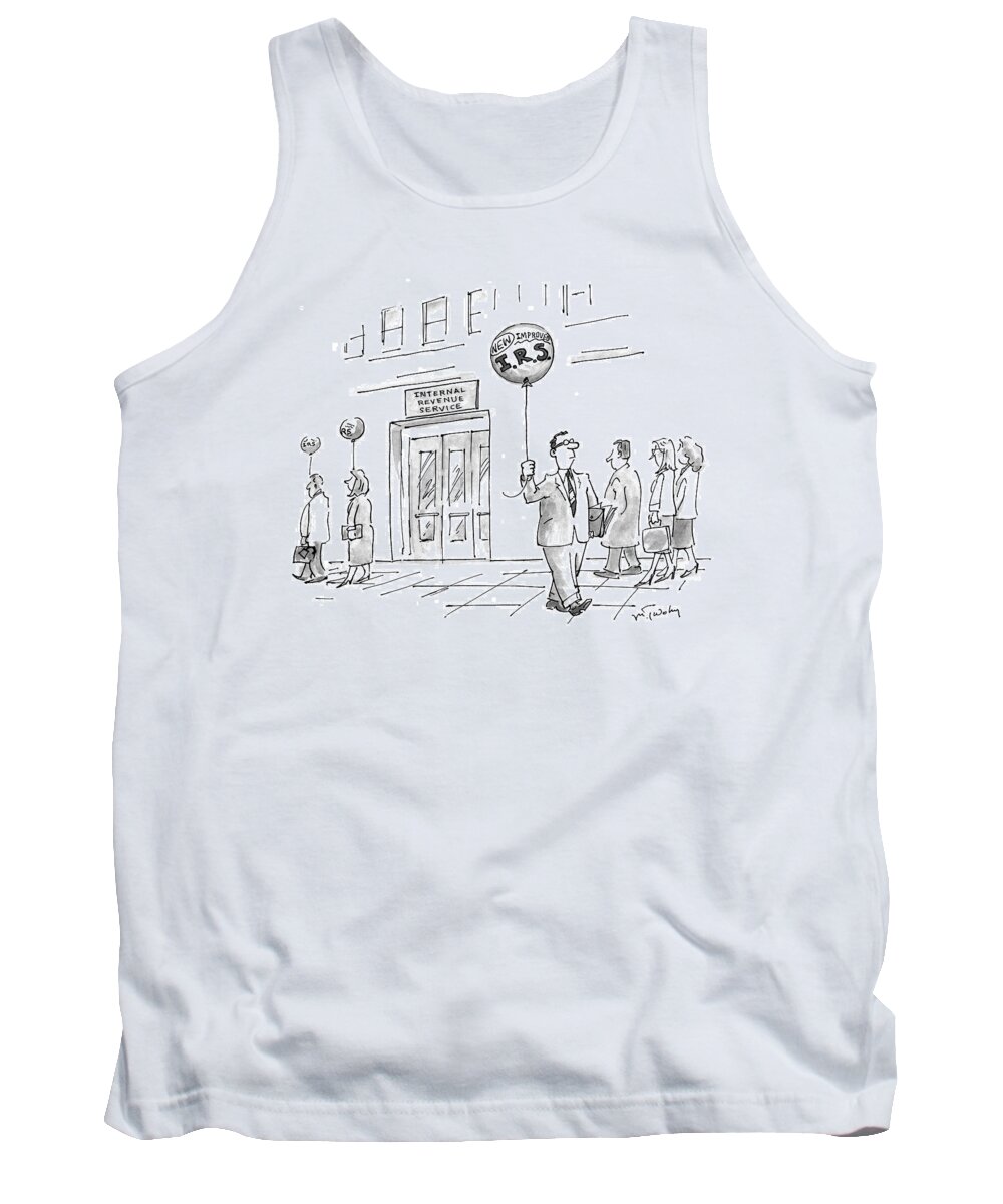 Taxes Tank Top featuring the drawing New Yorker April 20th, 1998 by Mike Twohy
