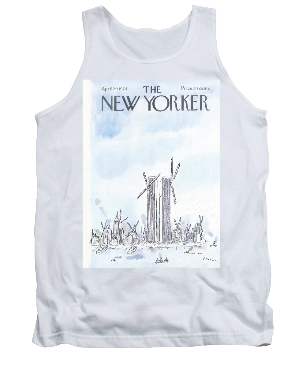 Modern Life Tank Top featuring the painting New Yorker April 29th, 1974 by RO Blechman