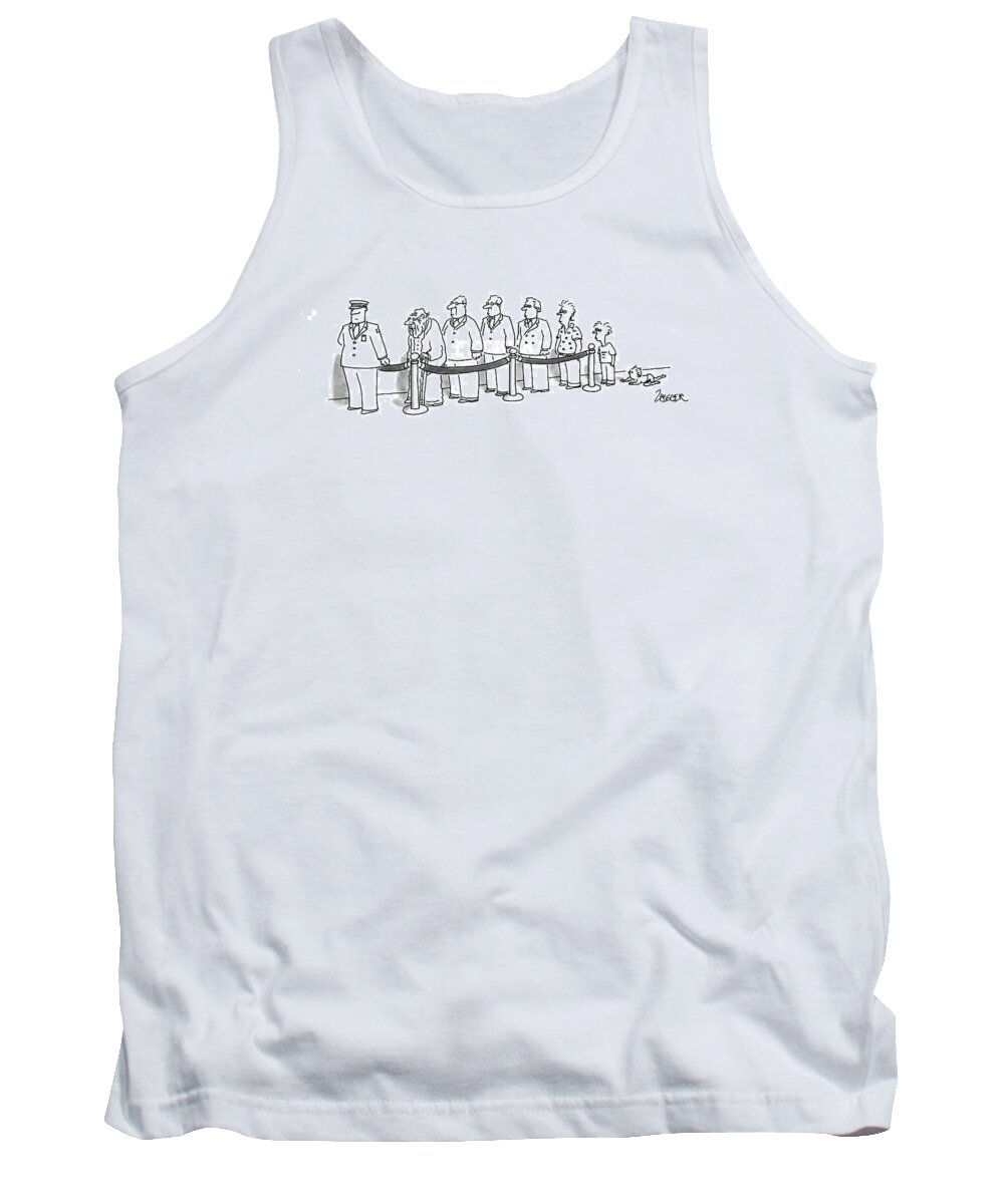 Aging Tank Top featuring the drawing New Yorker April 6th, 1992 by Jack Ziegler
