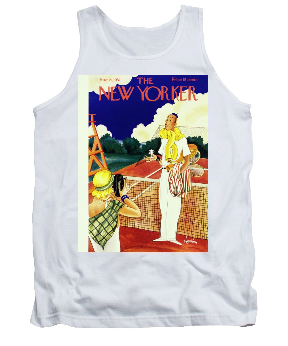 Illustration Tank Top featuring the painting New Yorker August 29 1931 by Constantin Alajalov
