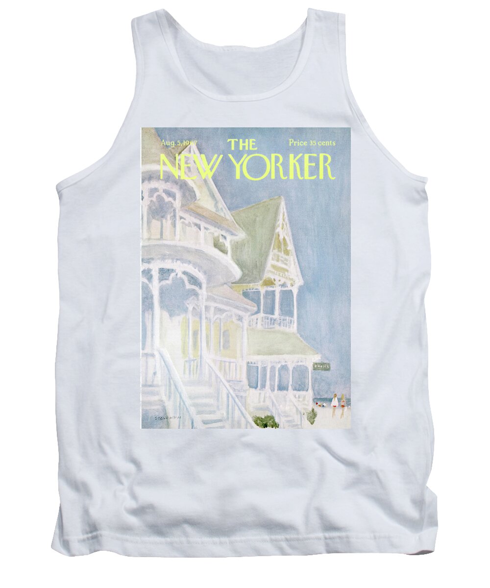 James Stevenson Jst Tank Top featuring the painting New Yorker August 5th, 1967 by James Stevenson