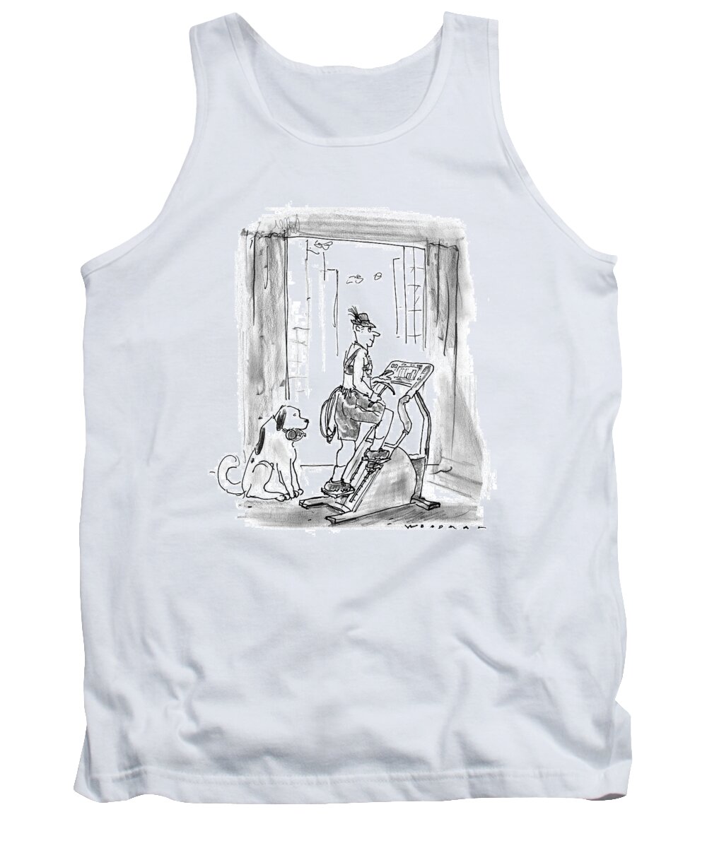 Dogs-saint Bernards Tank Top featuring the drawing New Yorker February 9th, 1998 by Bill Woodman