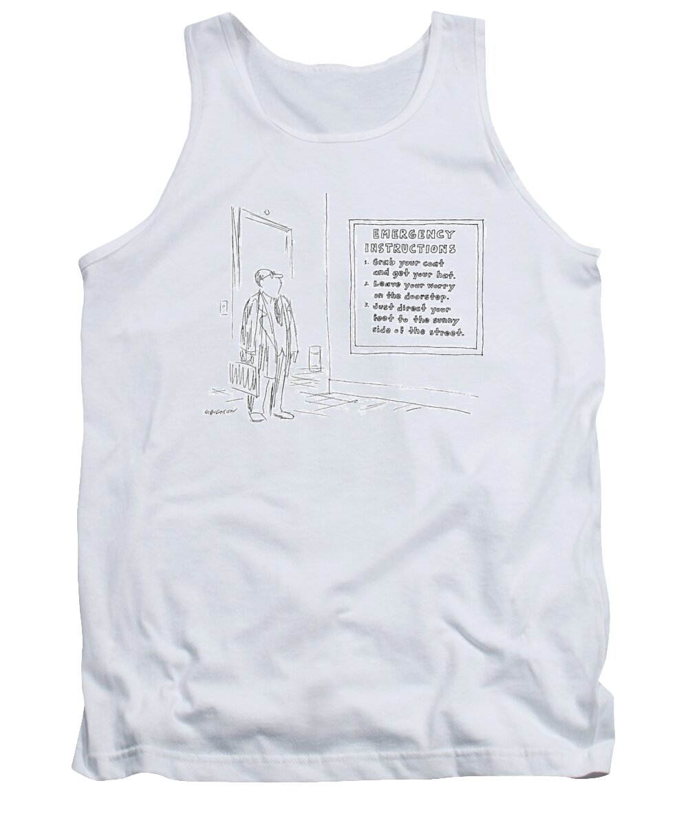 Offices Tank Top featuring the drawing New Yorker January 10th, 1977 by James Stevenson