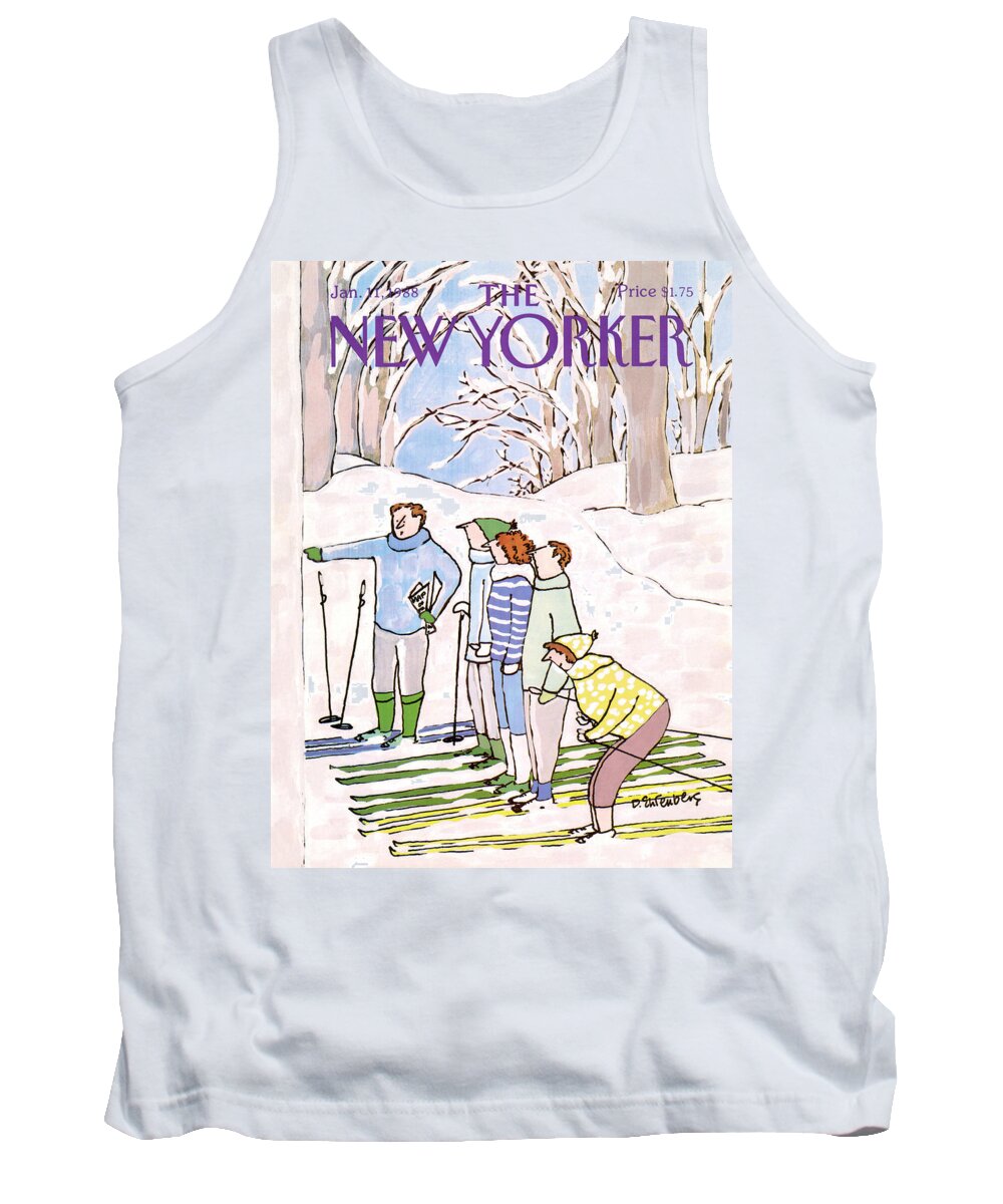 Nature Tank Top featuring the painting New Yorker January 11th, 1988 by Devera Ehrenberg