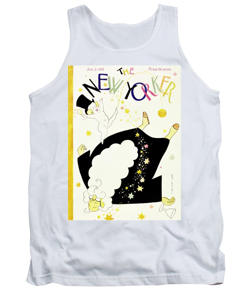Illustration Tank Top featuring the painting New Yorker January 2 1932 by Rea Irvin