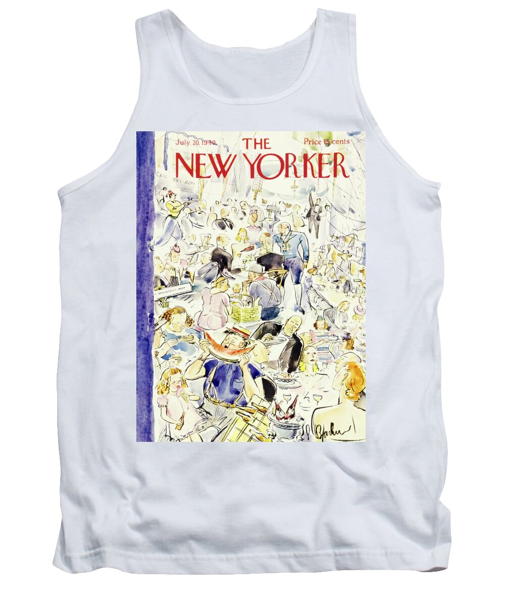 Food Tank Top featuring the painting New Yorker July 20 1940 by Perry Barlow
