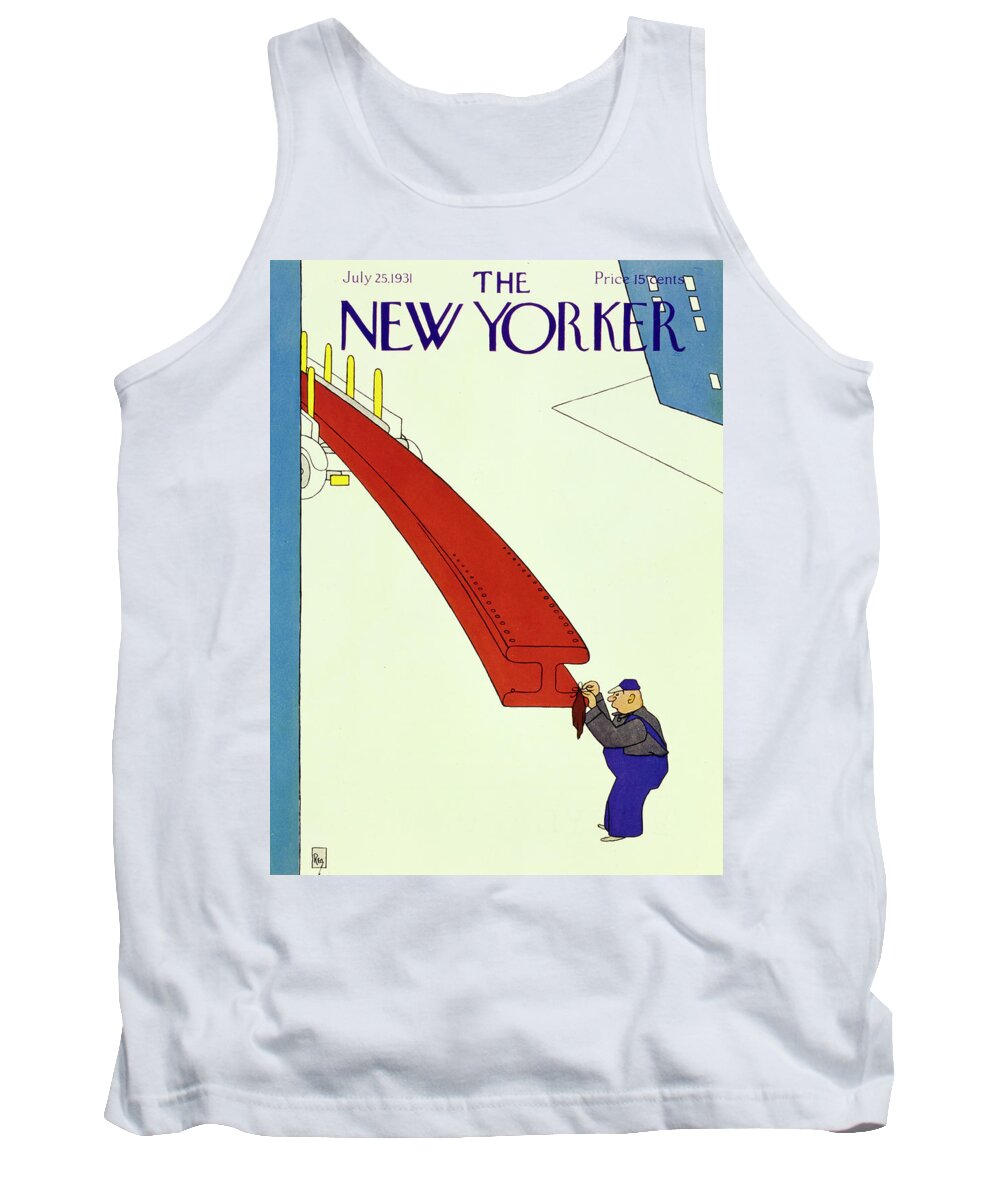 Illustration Tank Top featuring the painting New Yorker July 25 1931 by Gardner Rea