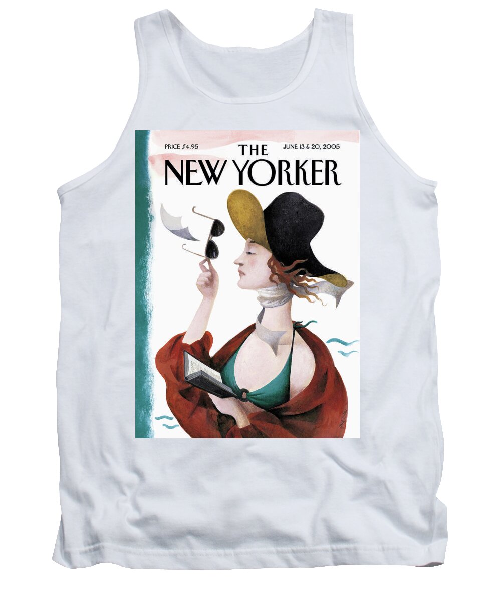 Eustace Tilley Tank Top featuring the painting Debut on the Beach by Ana Juan