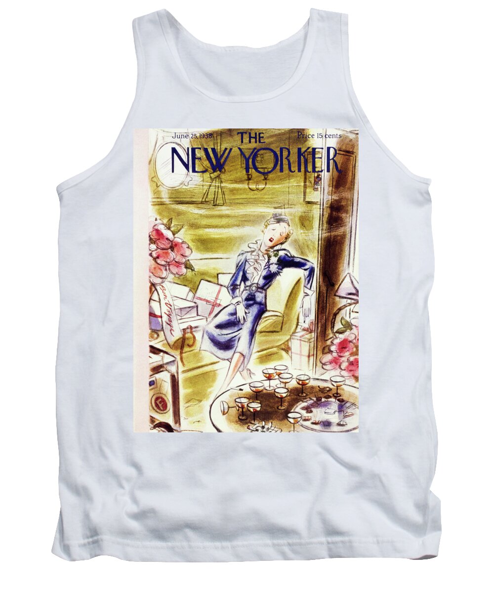 Travel Tank Top featuring the painting New Yorker June 25 1938 by Leonard Dove