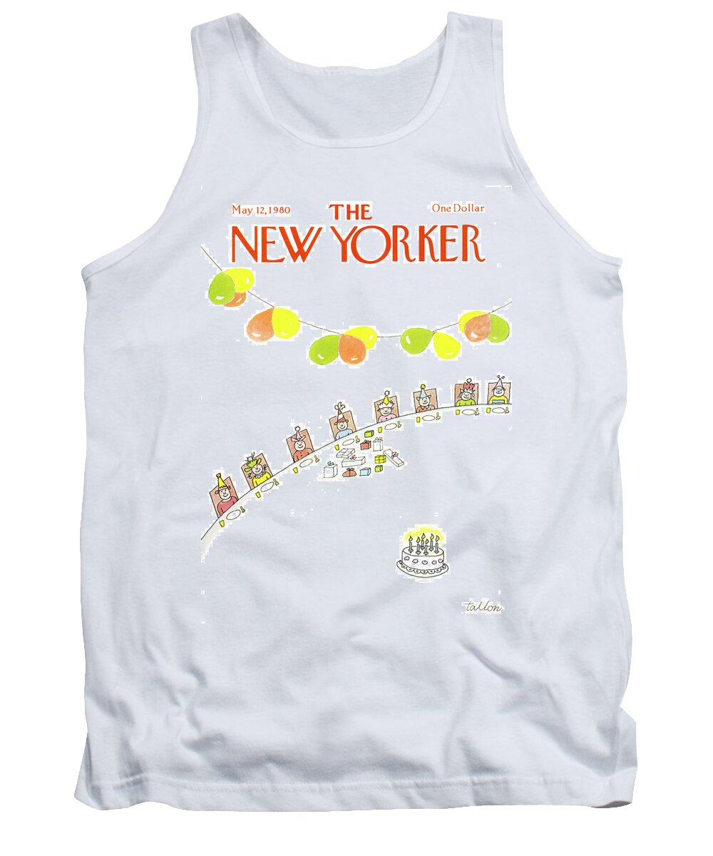 Parties Tank Top featuring the painting New Yorker May 12th, 1980 by Robert Tallon