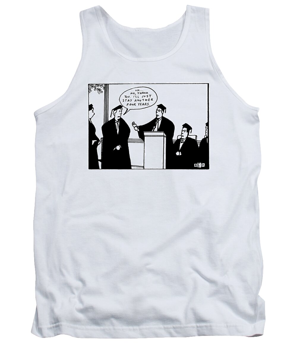University Tank Top featuring the drawing New Yorker May 18th, 1992 by Bruce Eric Kaplan