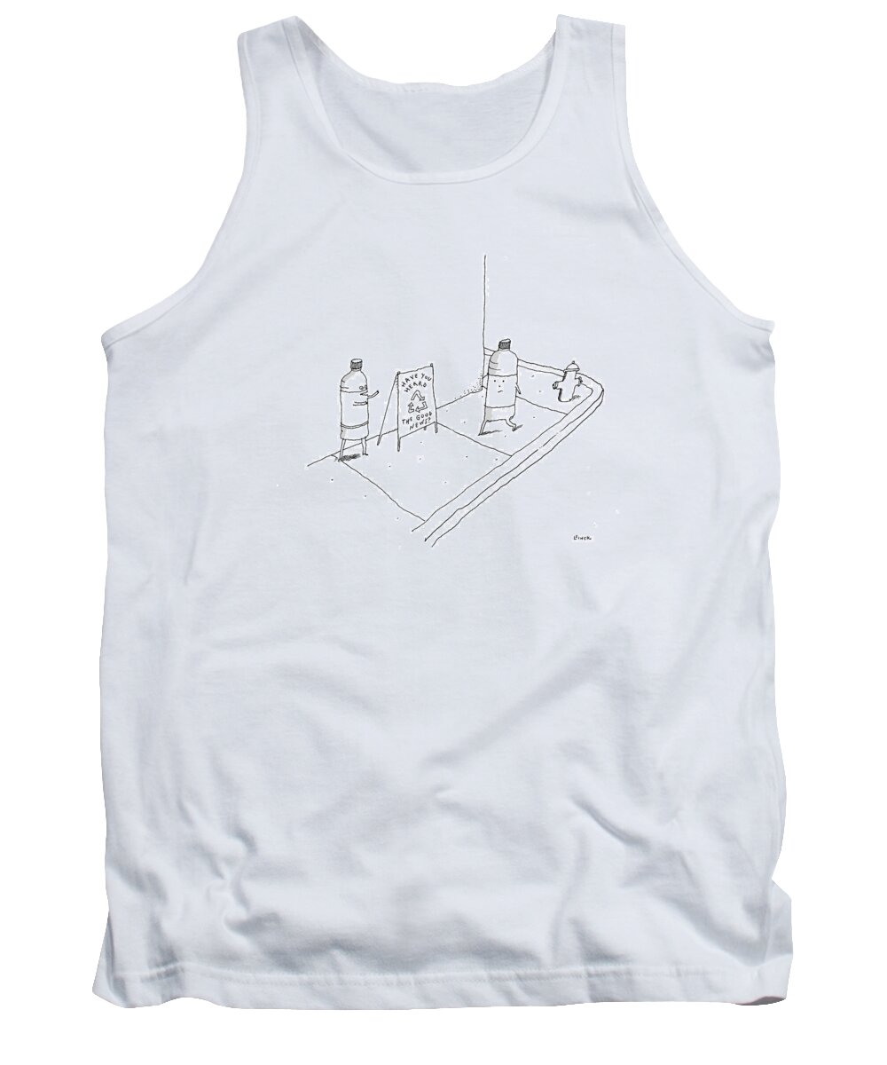 Water Bottle Tank Top featuring the drawing New Yorker May 8th, 2017 by Liana Finck