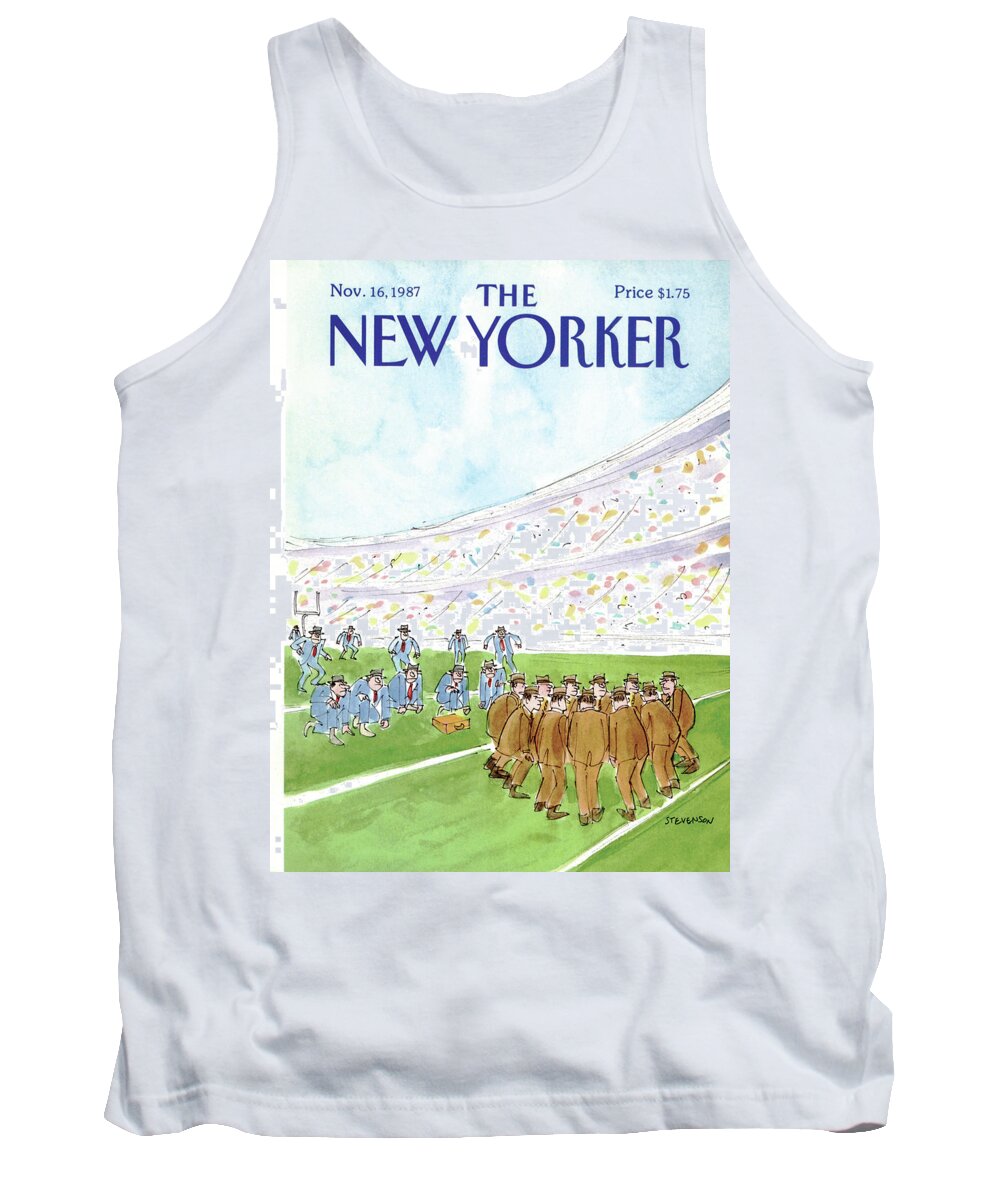 Business Tank Top featuring the painting New Yorker November 16th, 1987 by James Stevenson