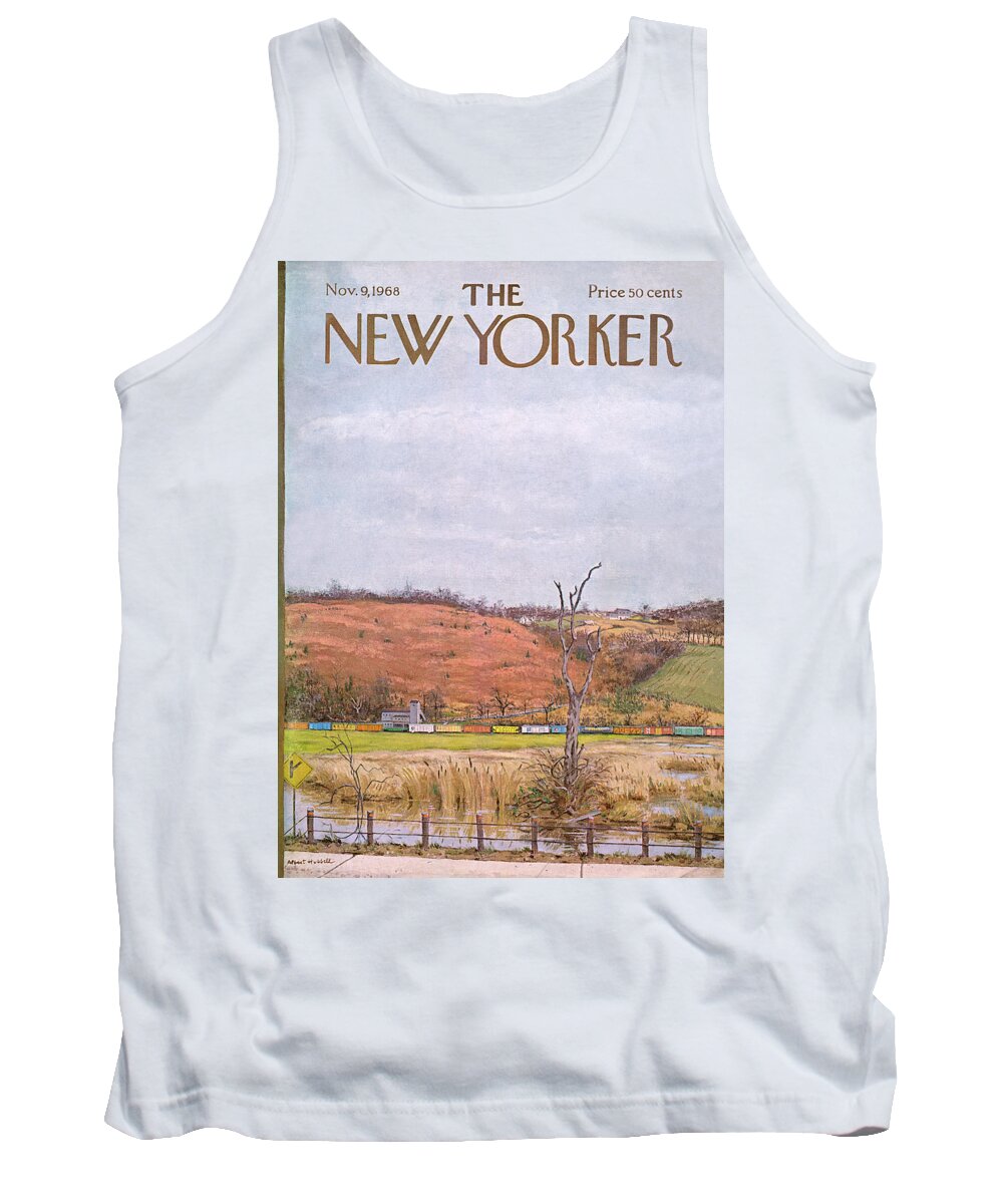 Albert Hubbell Ahu Tank Top featuring the painting New Yorker November 9th, 1968 by Albert Hubbell