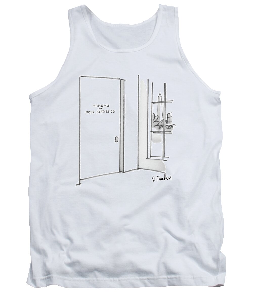(door To An Office In Washington Tank Top featuring the drawing New Yorker October 14th, 1972 by Dana Fradon