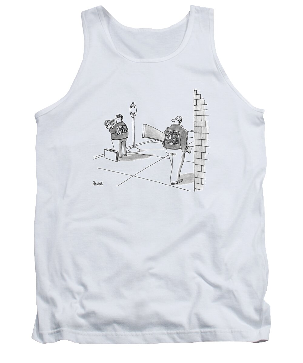 Cliche Tank Top featuring the drawing New Yorker October 1st, 1990 by Jack Ziegler