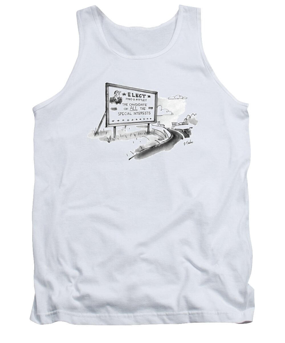 Govermnent Tank Top featuring the drawing New Yorker October 27th, 1986 by Dana Fradon