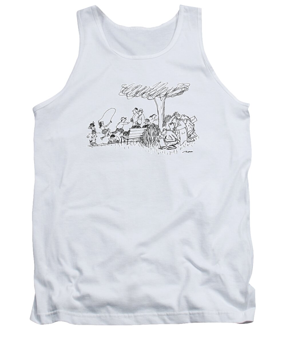 (a Group Of Monkeys Are Drawing The Crowd Of People In The Park.)
Animals Tank Top featuring the drawing New Yorker October 7th, 1991 by Al Ross