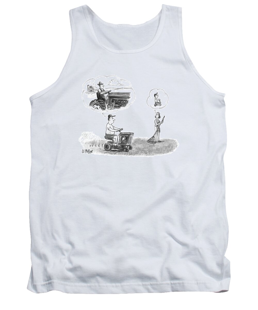Psychology Tank Top featuring the drawing New Yorker September 15th, 1986 by Warren Miller