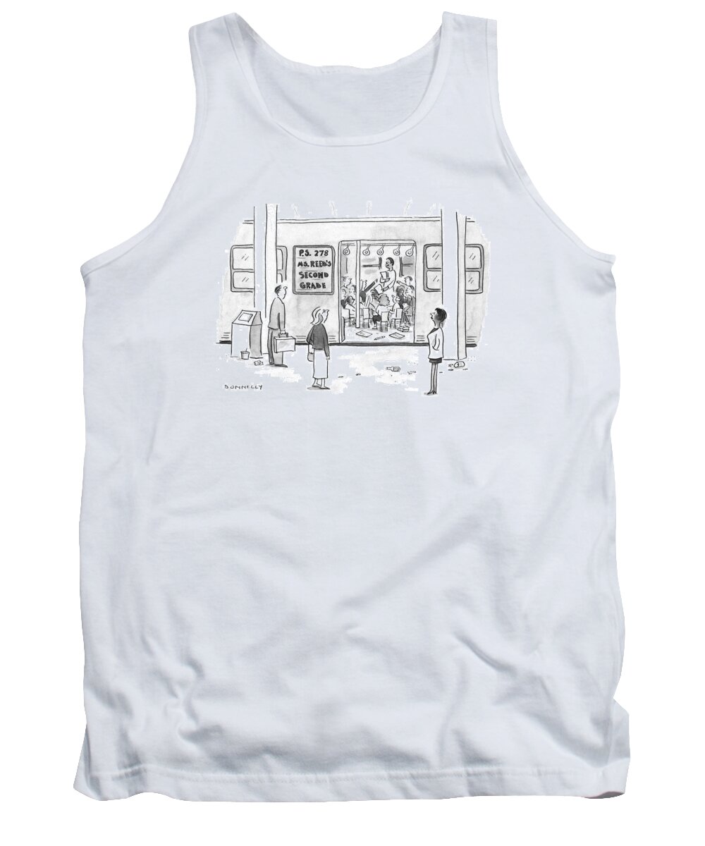 No Caption
Commuters Looking Into A Subway Car That Has Been Converted Into A Classroom: Refer To Recent Shortage Of Classroom Space In The City. 
No Caption
Shows Commuters Looking Into A Subway Car That Has Been Converted Into A Classroom: Refer To Recent Shortage Of Classroom Space In The City. Education Tank Top featuring the drawing New Yorker September 23rd, 1996 by Liza Donnelly