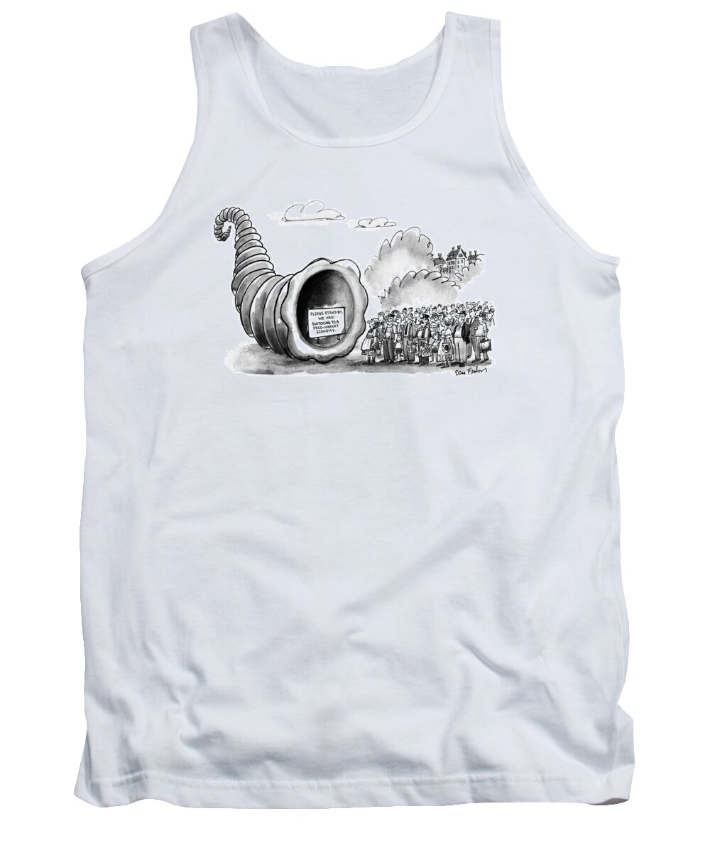 Government Tank Top featuring the drawing New Yorker September 3rd, 1990 by Dana Fradon