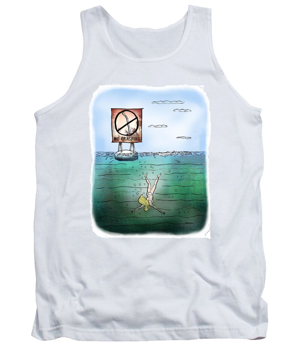 Swim Tank Top featuring the digital art No Grasping by Mark Armstrong