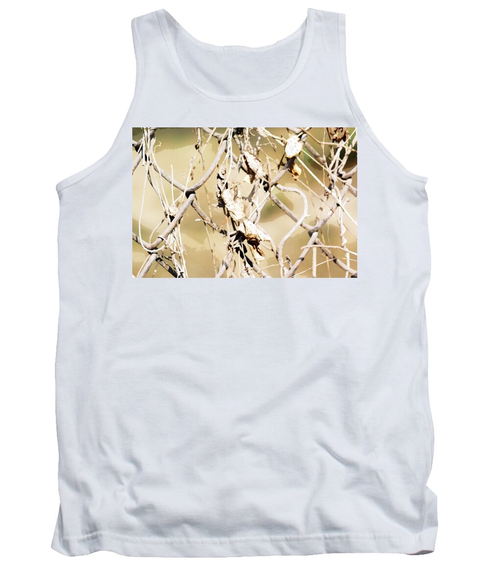 Fence Tank Top featuring the digital art Oil Painting - A cross link fence by Ashish Agarwal
