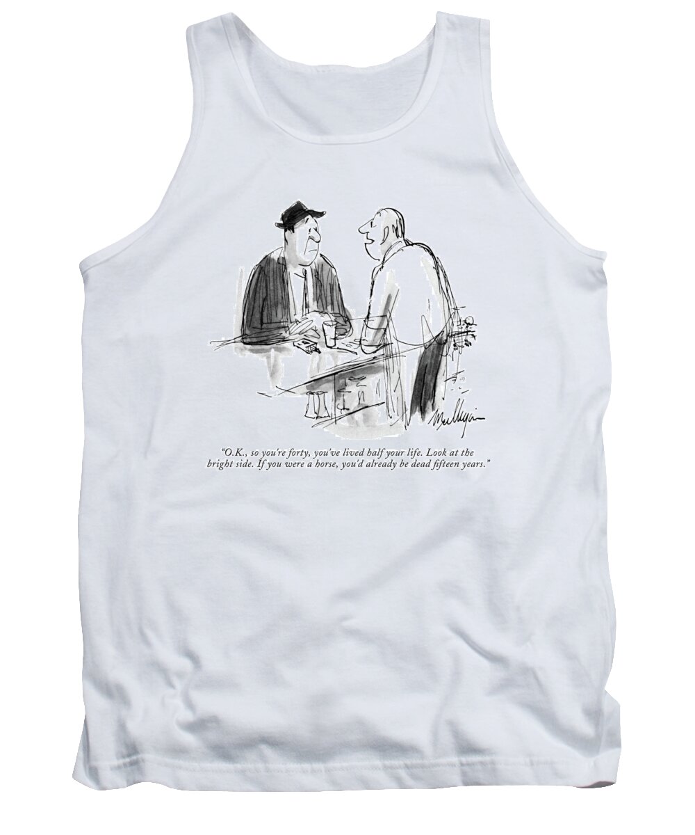 Middle Age Tank Top featuring the drawing So You're Forty by James Mulligan