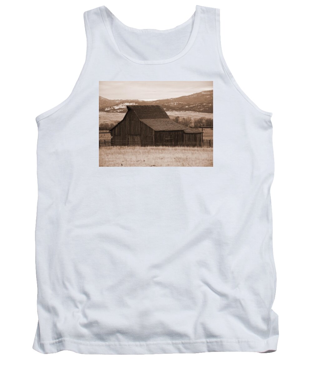 Old Tank Top featuring the photograph Old Ranch Barn by Mike and Sharon Mathews