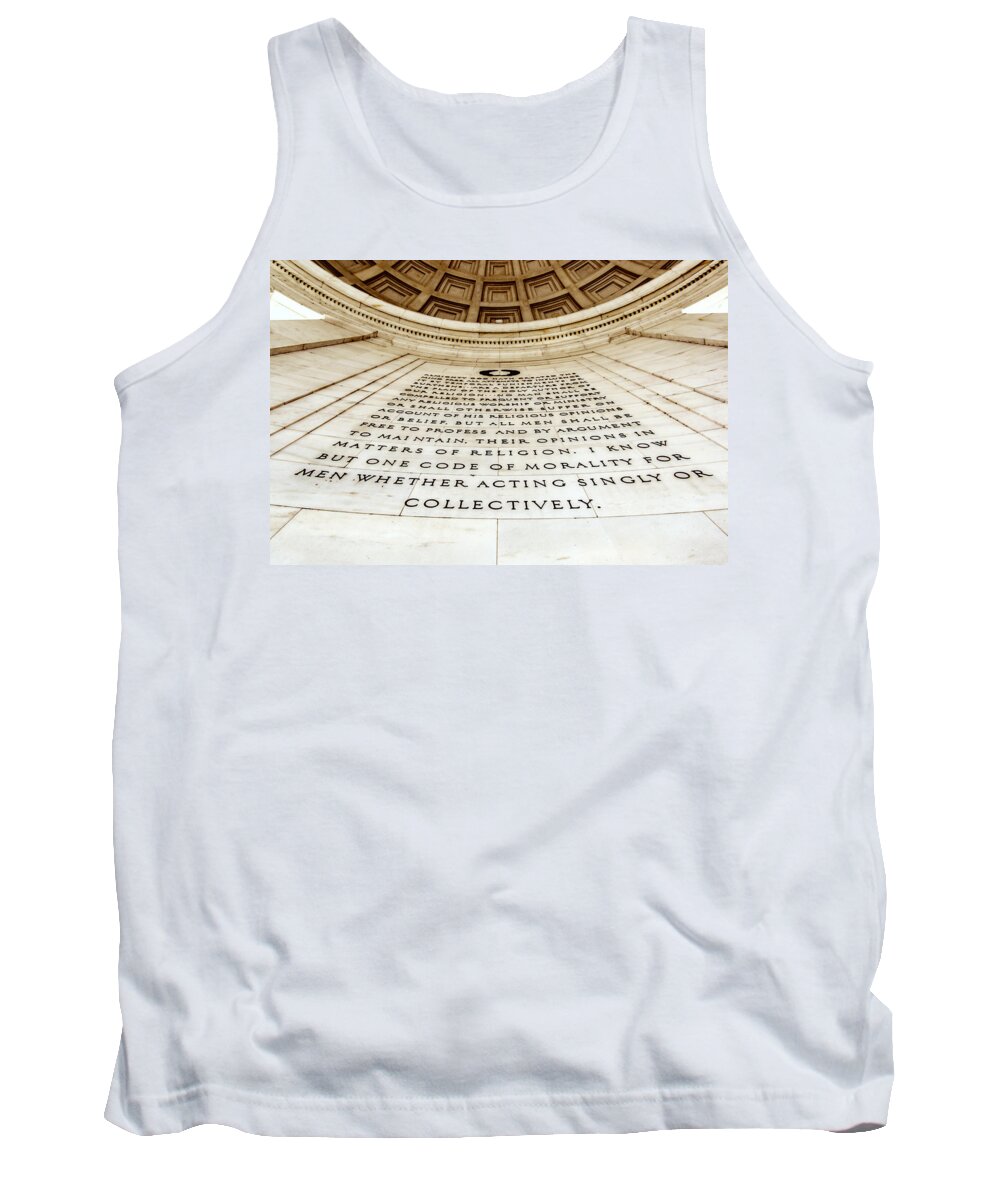 Thomas Jefferson Tank Top featuring the photograph One Code by Greg Collins
