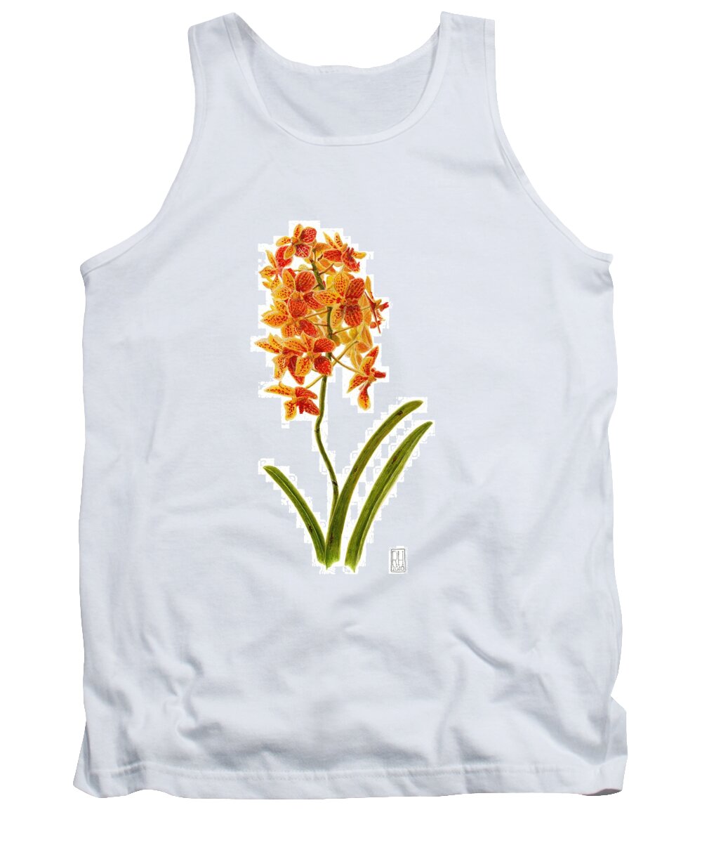 Orchid Tank Top featuring the painting Orchid 2 by Richard Harpum