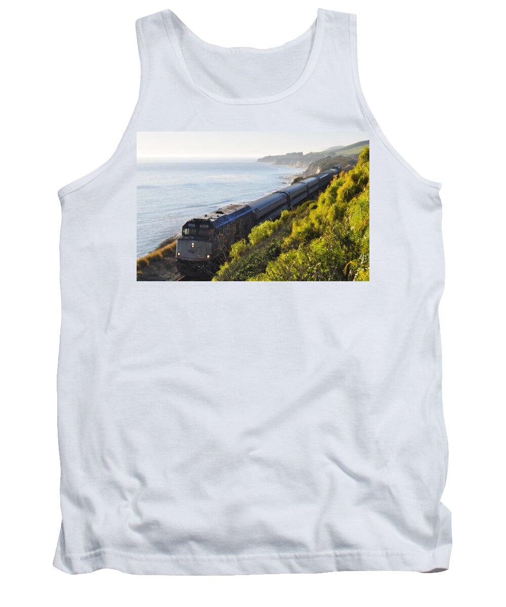 Pacific Surfliner Tank Top featuring the photograph Pacific Surfliner Along The Central Coast by Kyle Hanson