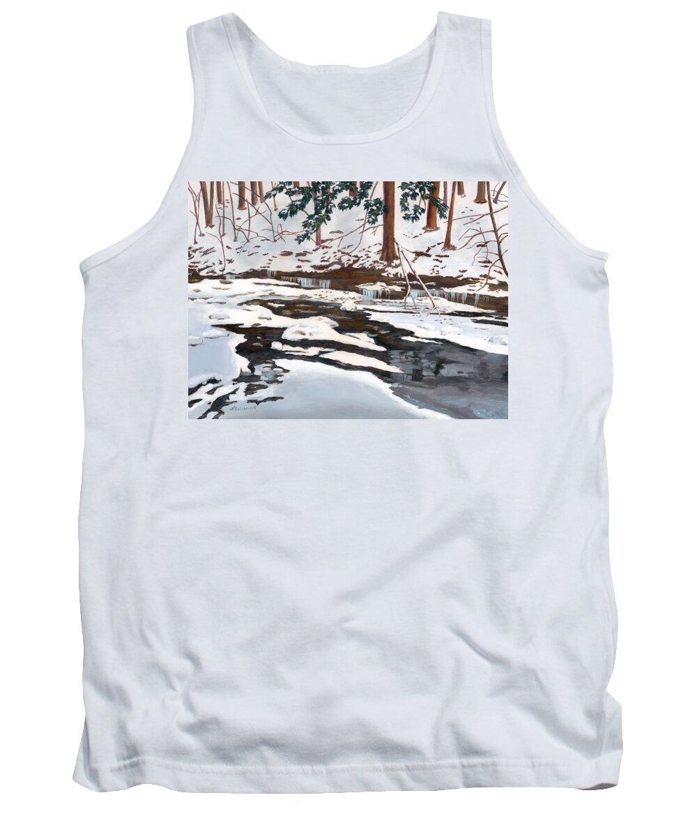 Winter Tank Top featuring the painting Pixley in Winter by Lynne Reichhart