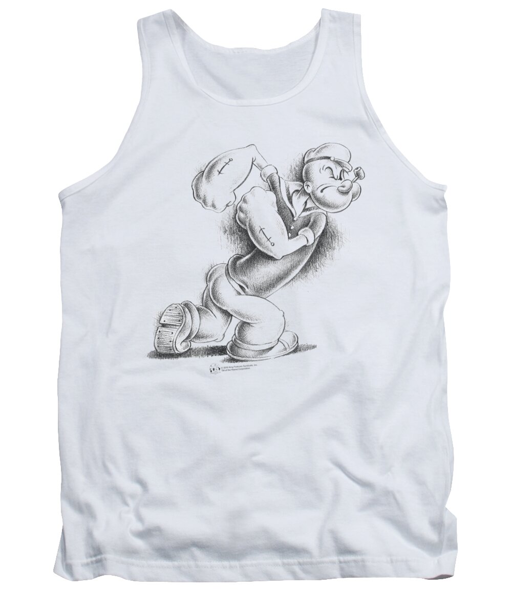 Popeye Tank Top featuring the digital art Popeye - Here Comes Trouble by Brand A