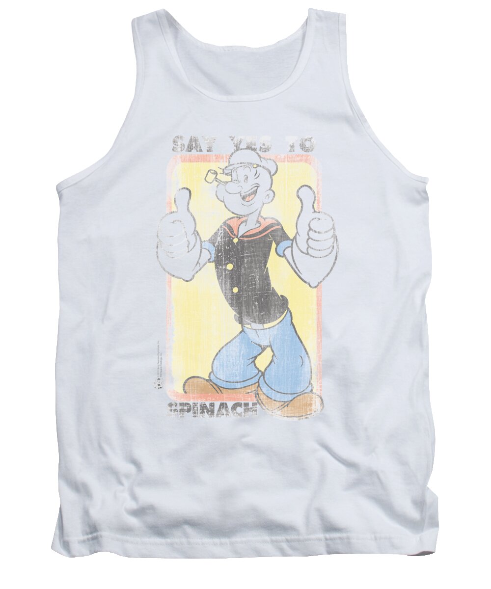 Popeye Tank Top featuring the digital art Popeye - Say Yes To Spinach by Brand A