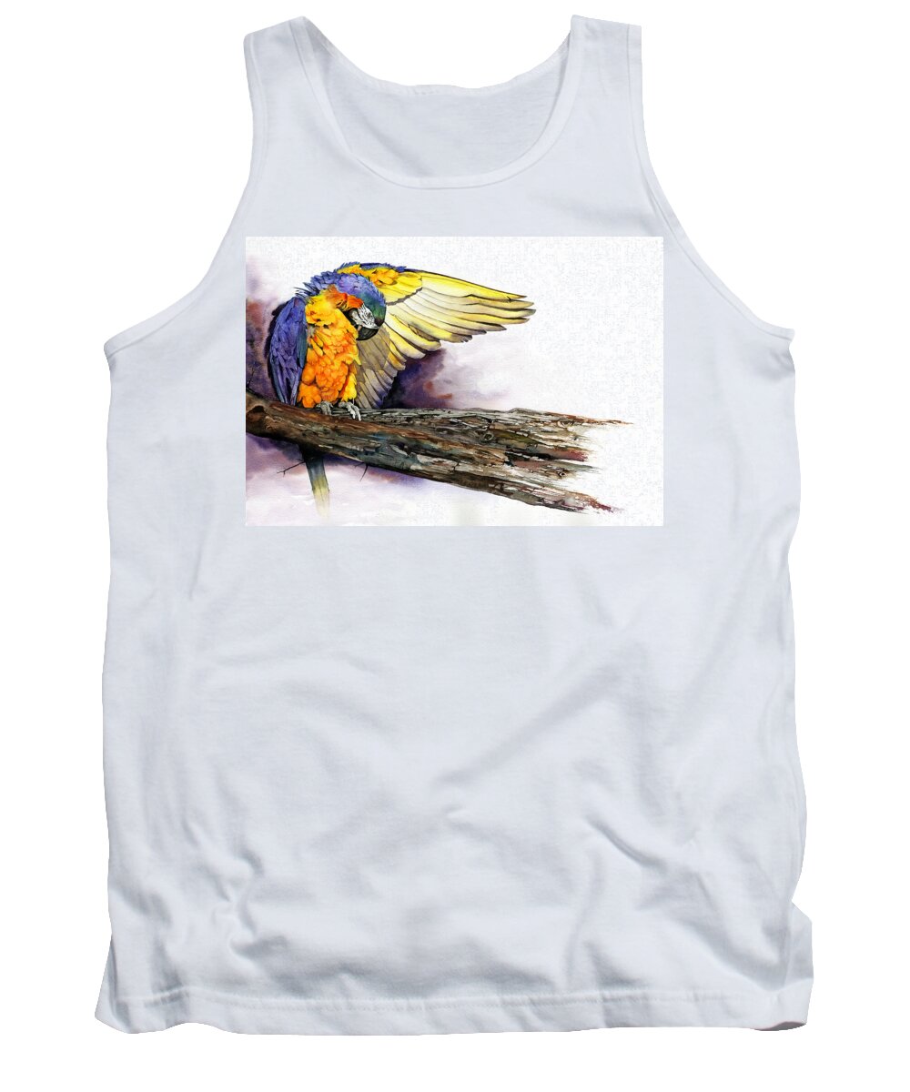 Parrot Tank Top featuring the painting Pre-Flight Check by Peter Williams