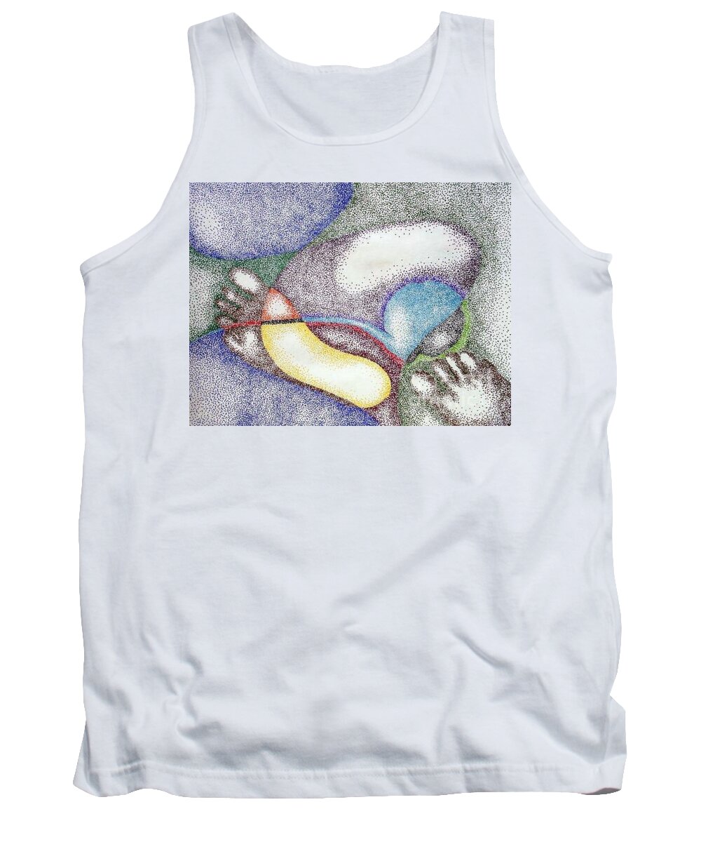 Childbirth Tank Top featuring the drawing Pregnancy by Pamela Henry
