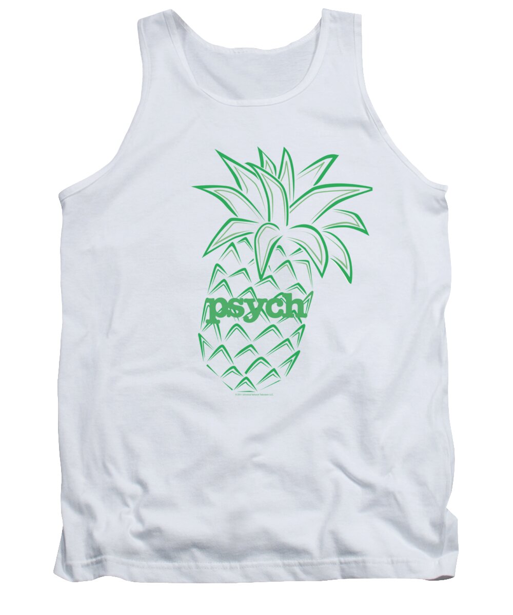 Psych Tank Top featuring the digital art Psych - Pineapple by Brand A