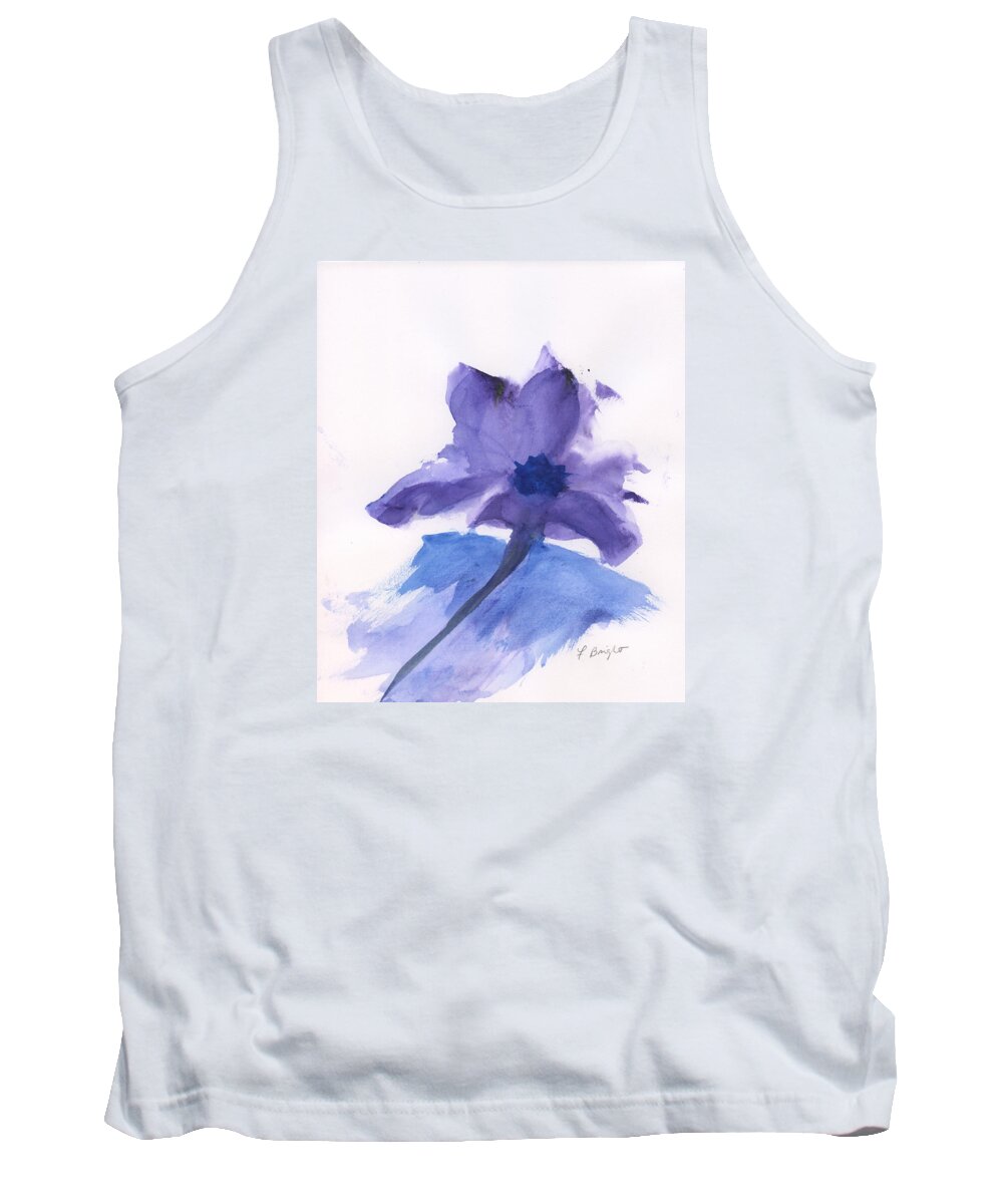 Purple Flower Tank Top featuring the painting Purple Flower by Frank Bright