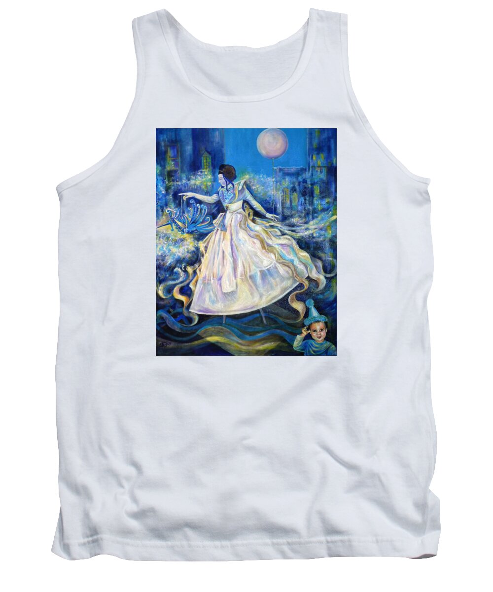 Fantasy Tank Top featuring the painting Pursuit of Happiness by Anna Duyunova