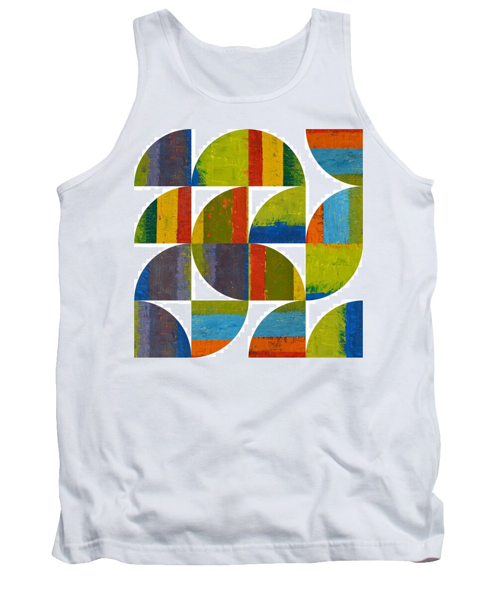 Collage Tank Top featuring the digital art Quarter Rounds 2.0 by Michelle Calkins