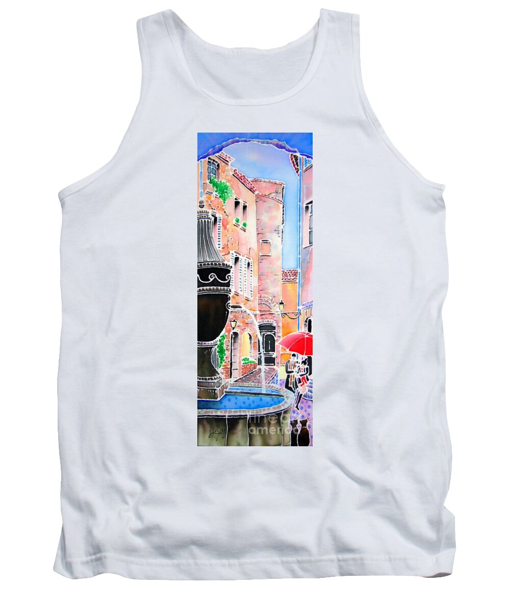 Rairain Tank Top featuring the painting Raining in St-Paul de Vence by Hisayo OHTA