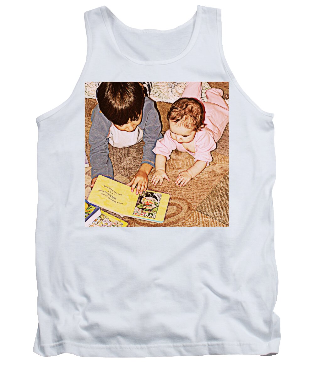 Children's Room Tank Top featuring the digital art Story Time by Valerie Reeves