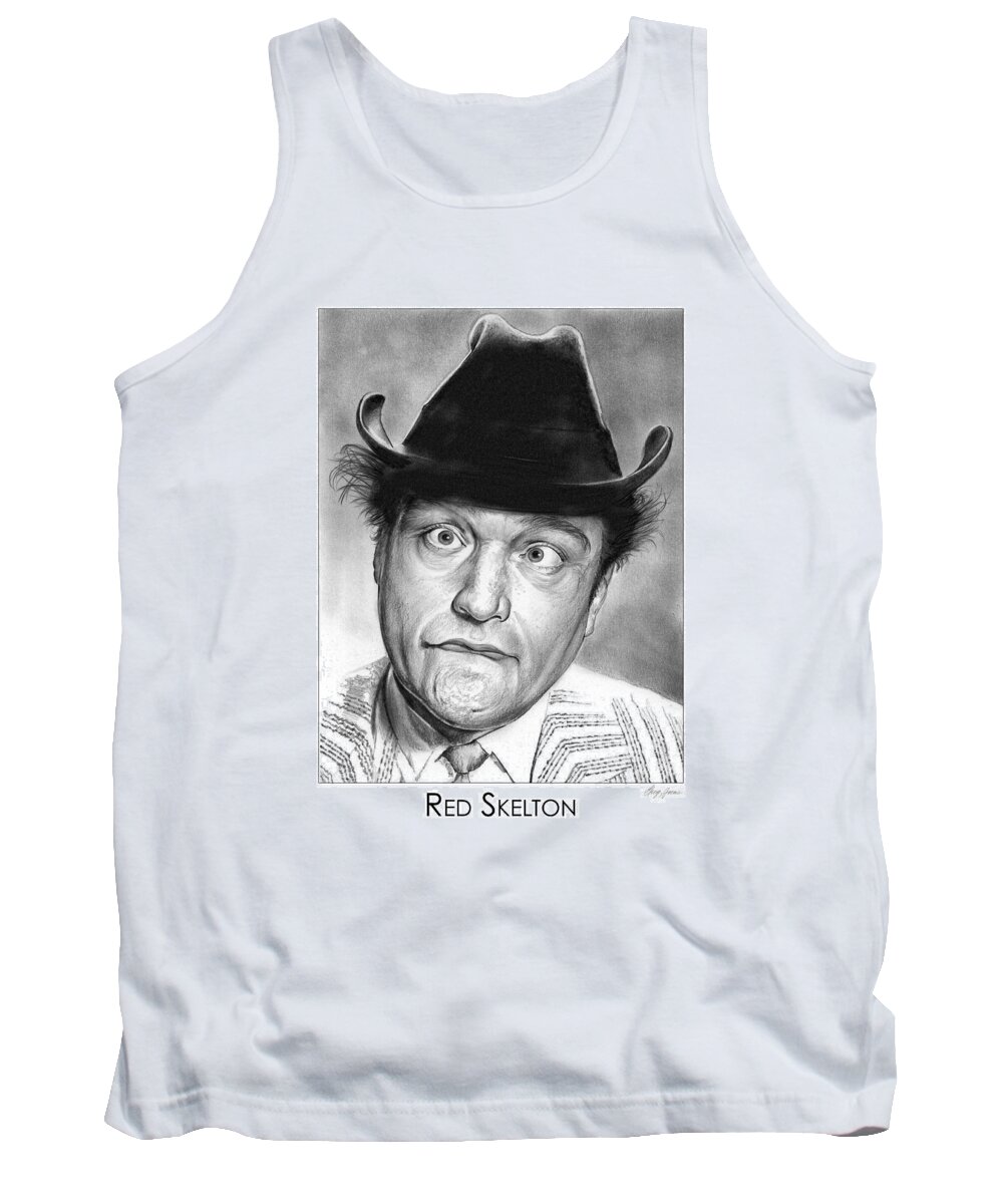 Red Skelton Tank Top featuring the drawing Red Skelton by Greg Joens